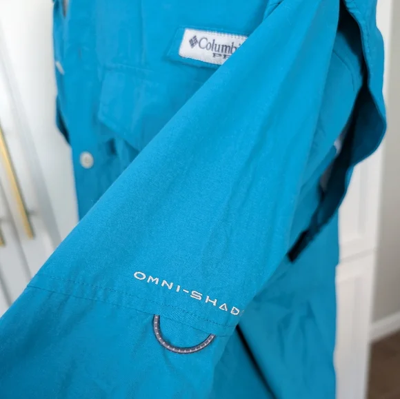 Columbia Men's Blue Fishing PFG Vented Shirt Size Small Jacket - Picture 4 of 10